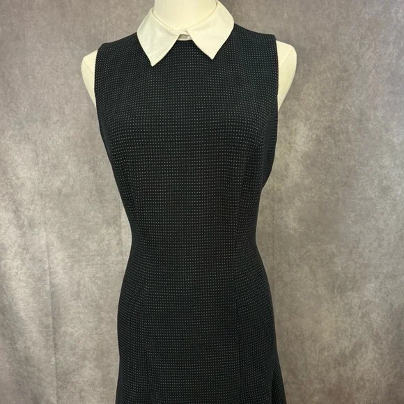 Lauren Ralph Lauren Black Midi Dress with White Collar - Picture 8 of 16